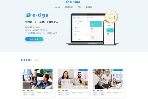 仮想企業e-tigaのLP